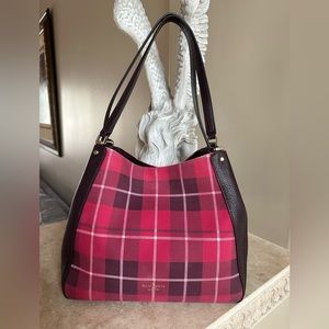 Kate Spade Leila Plaid Medium Tote Compartment Shoulder Bag